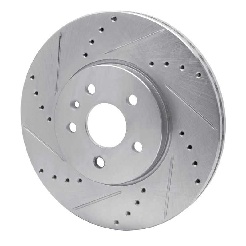 Buick Encore Brake Rotor (1) - Front Left - R1 Concepts - Drilled & Slotted - Silver - `13-`22
